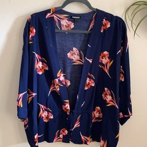 Express Floral Print Open Front Kimono 
🌟EUC🌟